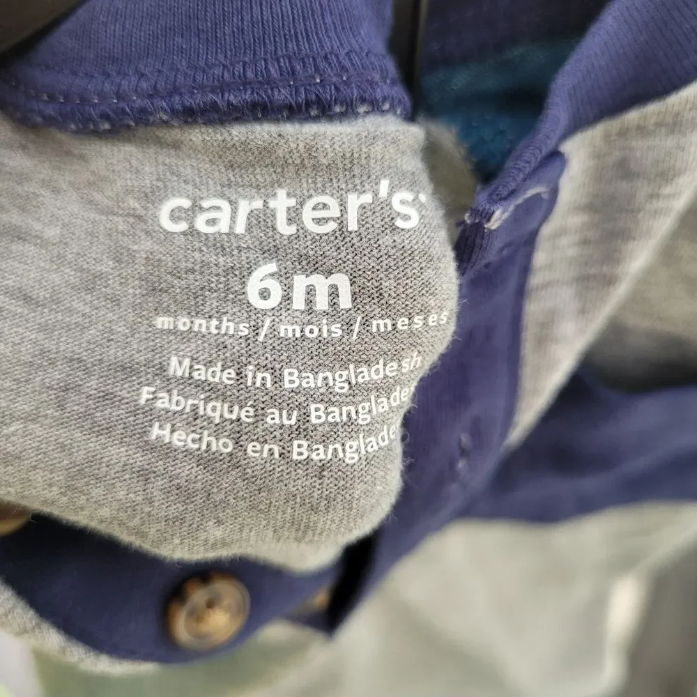 Carter's Size 6 M Blue and Gray Animal Print Outfit
